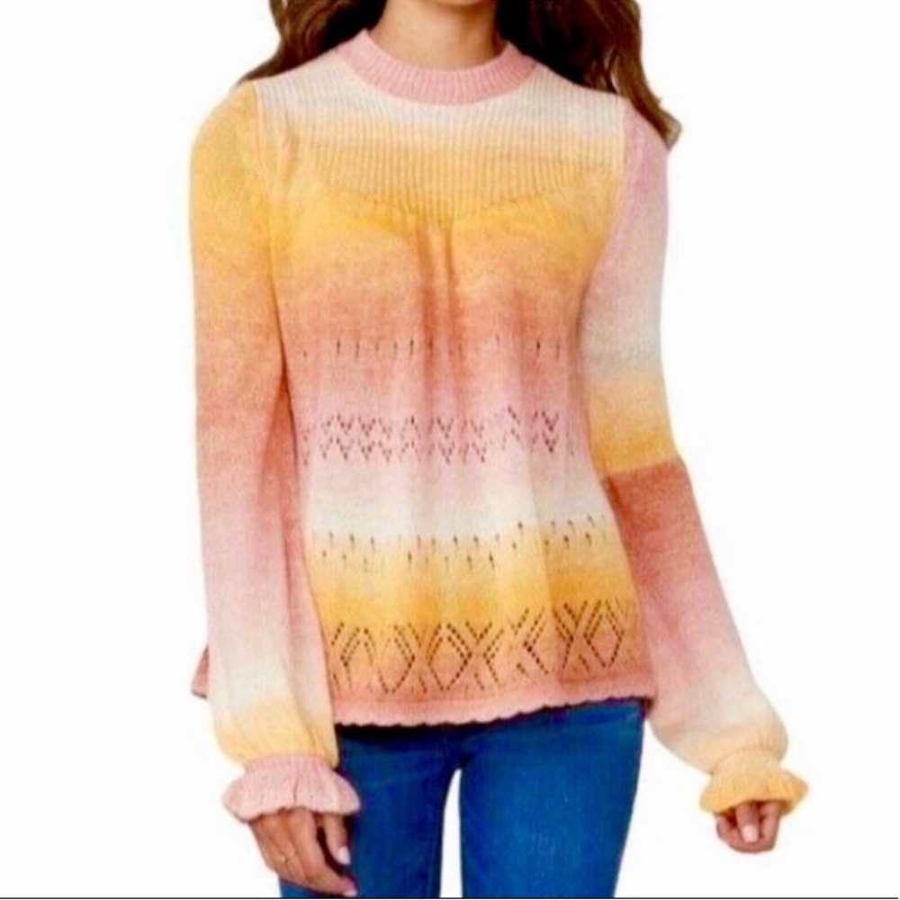 Lauren Conrad Bell Sleeve Ombré Sweater‎ Size Large NWT